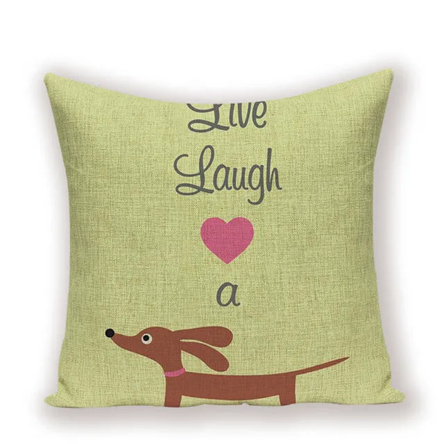 Cartoon Dachshund Cushion Case