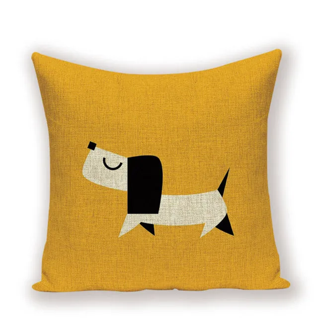 Cartoon Dachshund Cushion Case