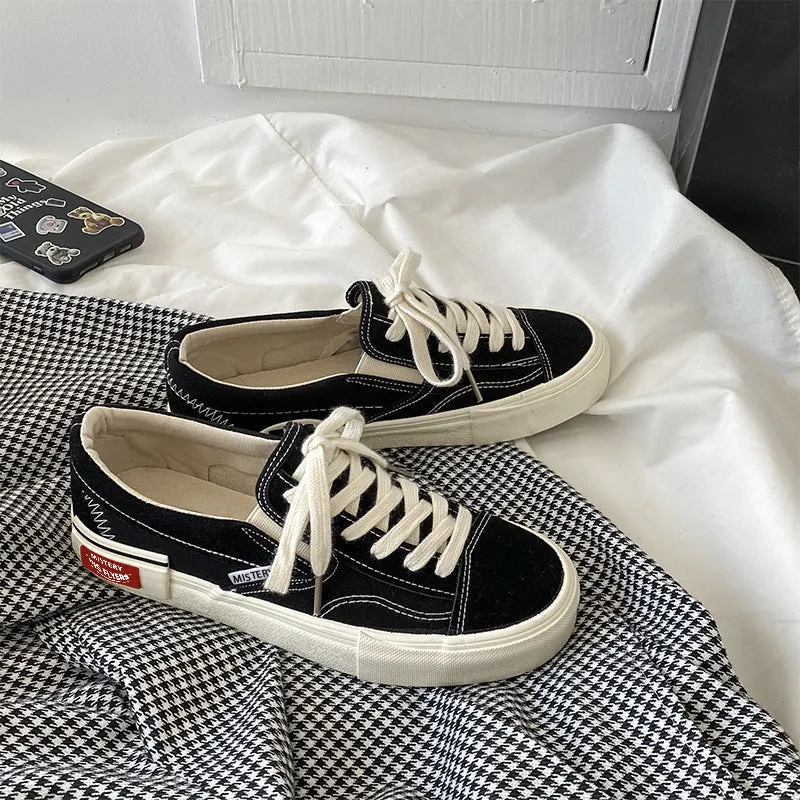 Charming Women's Label Plaid Style Canvas Shoes