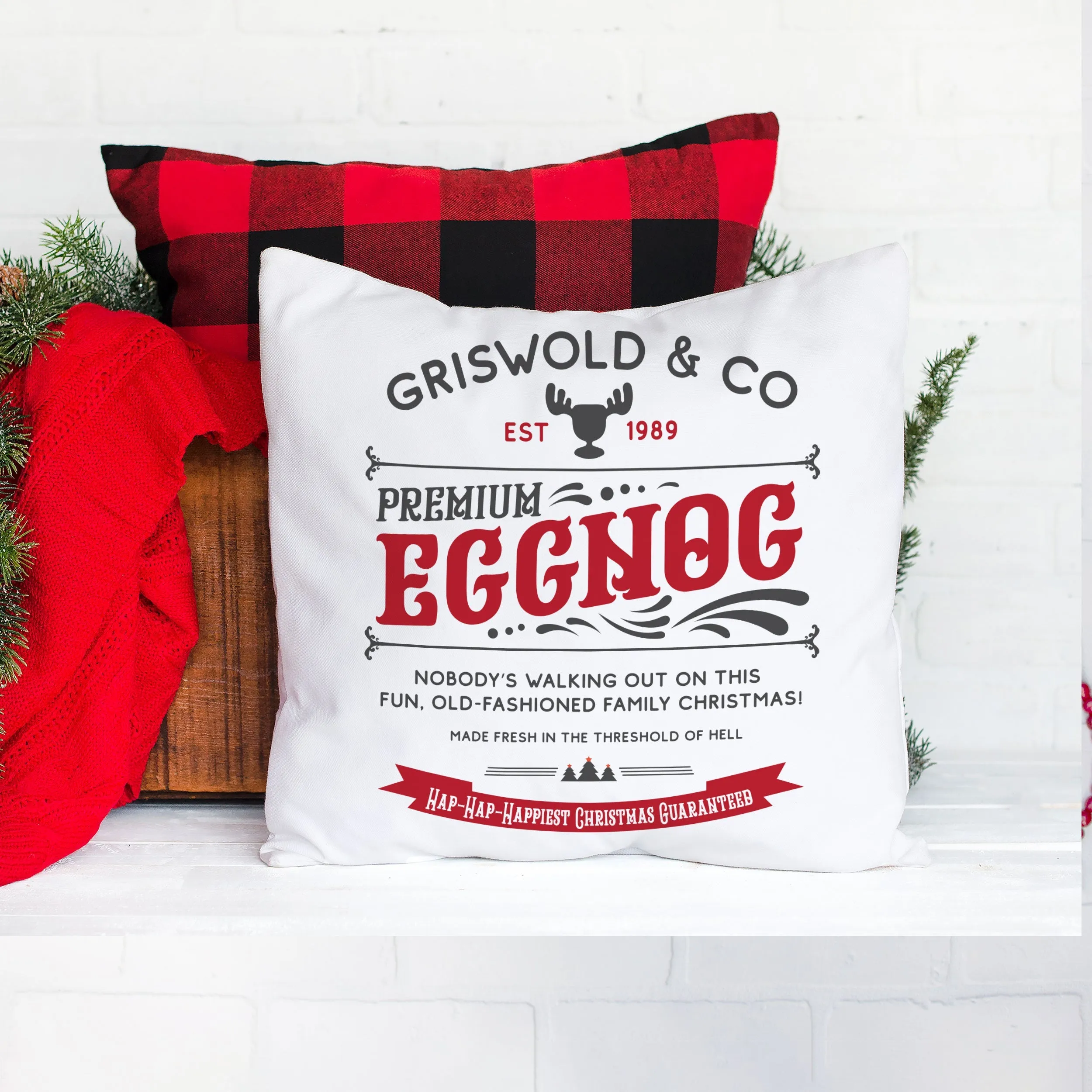 Christmas vacation throw pillow cover griswold & co eggnog throw pillows