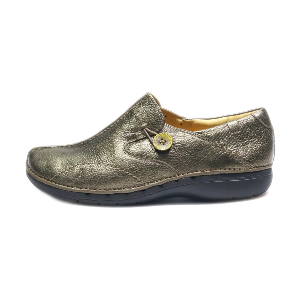 Clarks Slip Ons Canvas Gold Colour For Women