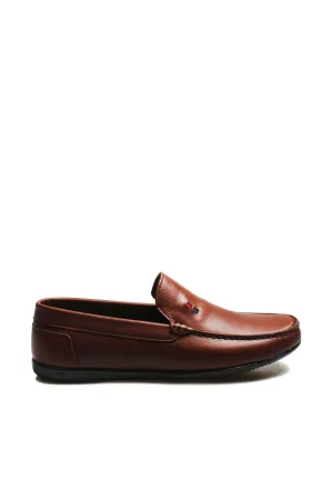 Classic Brown Leather Loafers-Wessi