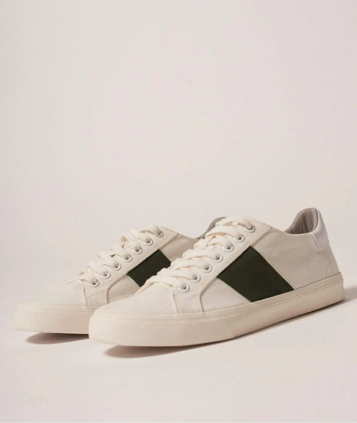 Climate Positive Recycled Canvas Sneakers | White/Green