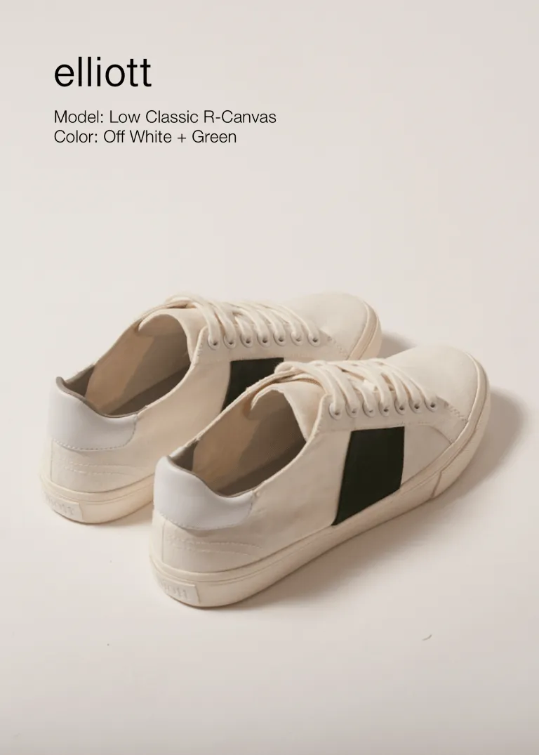 Climate Positive Recycled Canvas Sneakers | White/Green