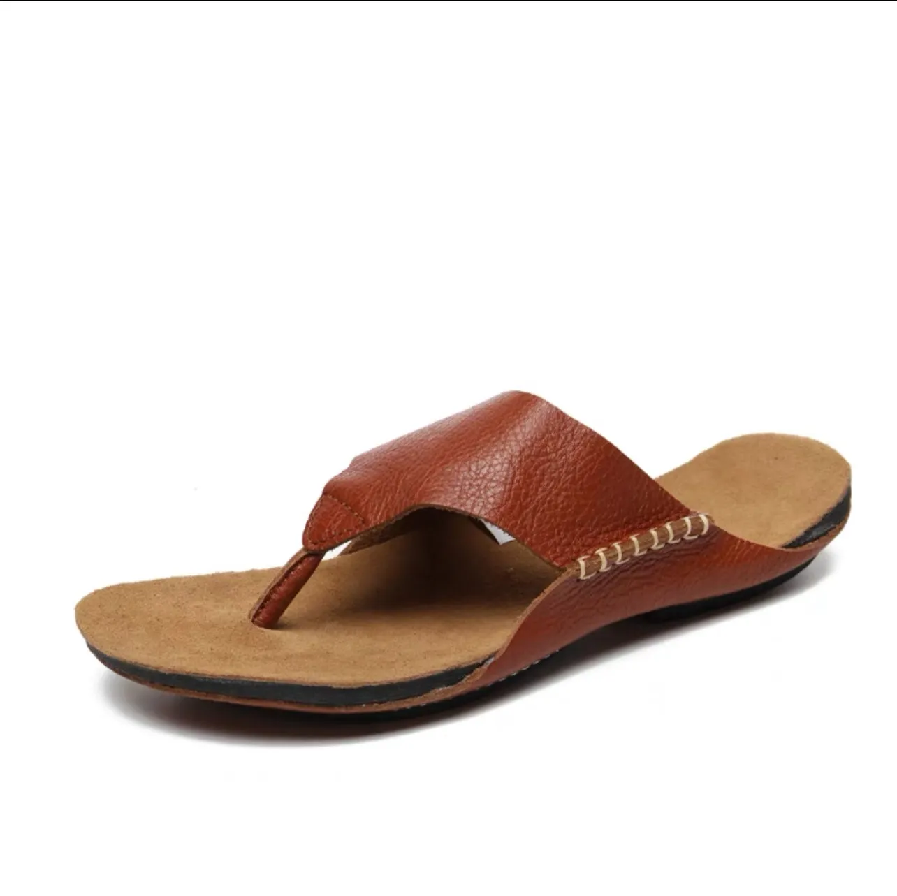 Comfy Leather Sandals Soft Casual Flip Flops Slippers