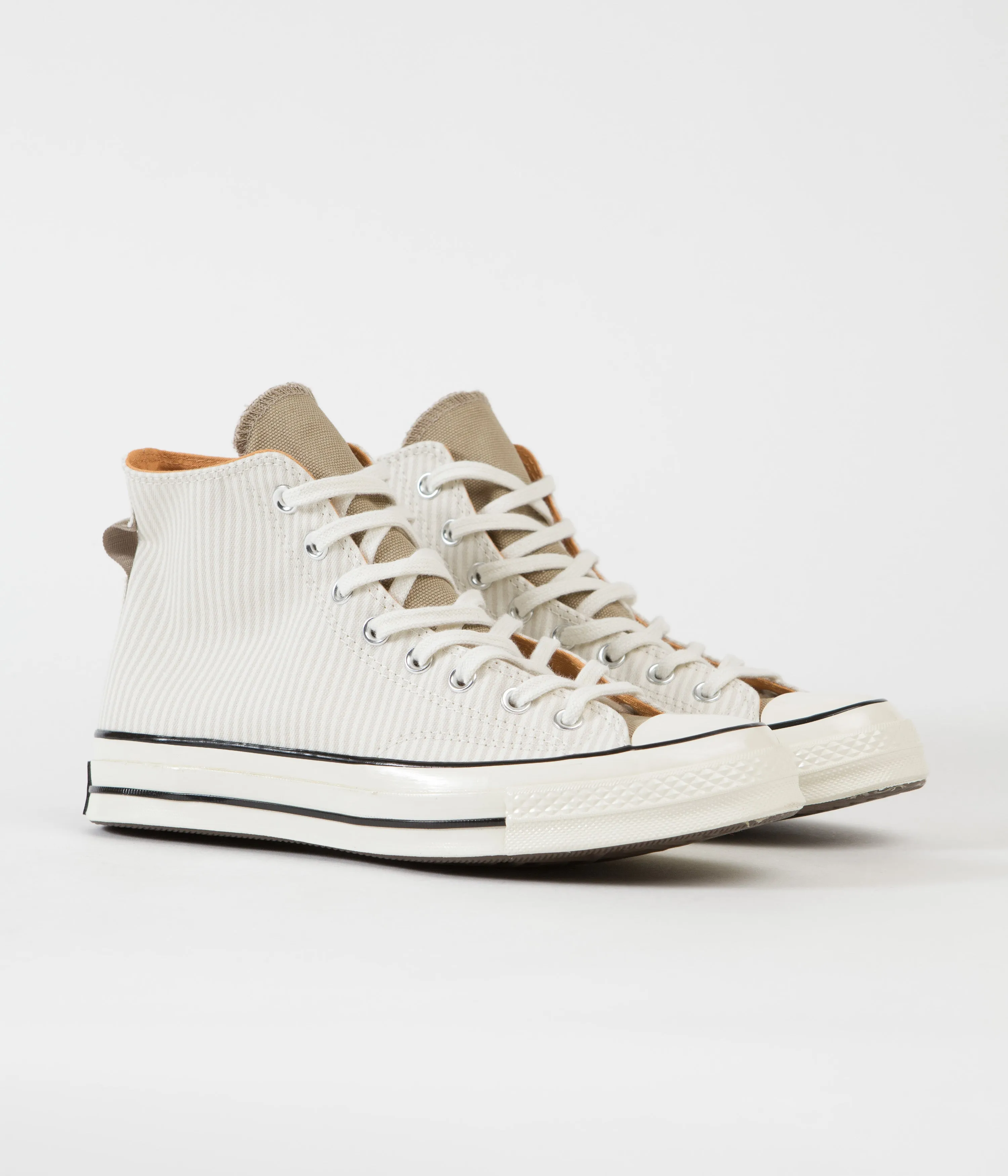 Converse CTAS 70's Hi Hickory Stripe Shoes - Desert Sand / Egret / Egret