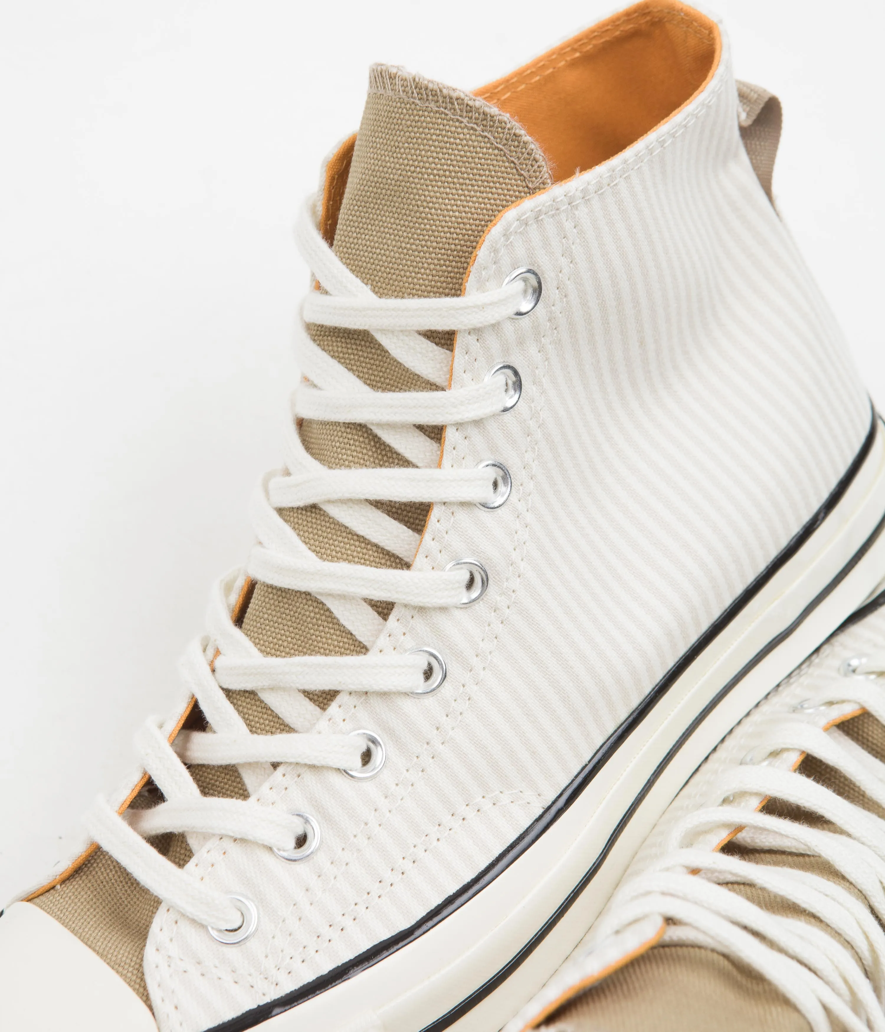 Converse CTAS 70's Hi Hickory Stripe Shoes - Desert Sand / Egret / Egret