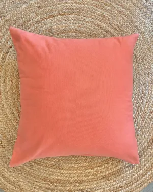 Coral Pink Cotton Throw Pillow | CORAL PINK