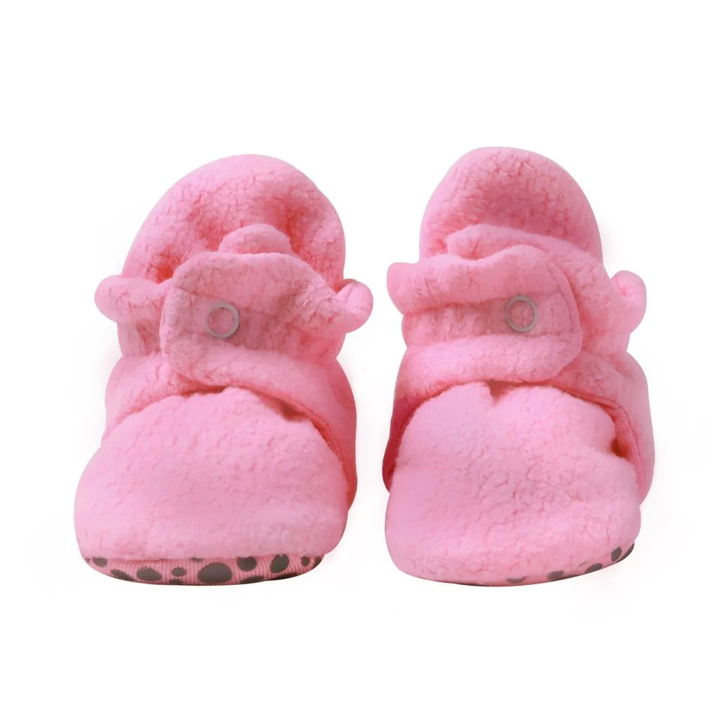 Cozie Fleece Booties with Grippers Pinks