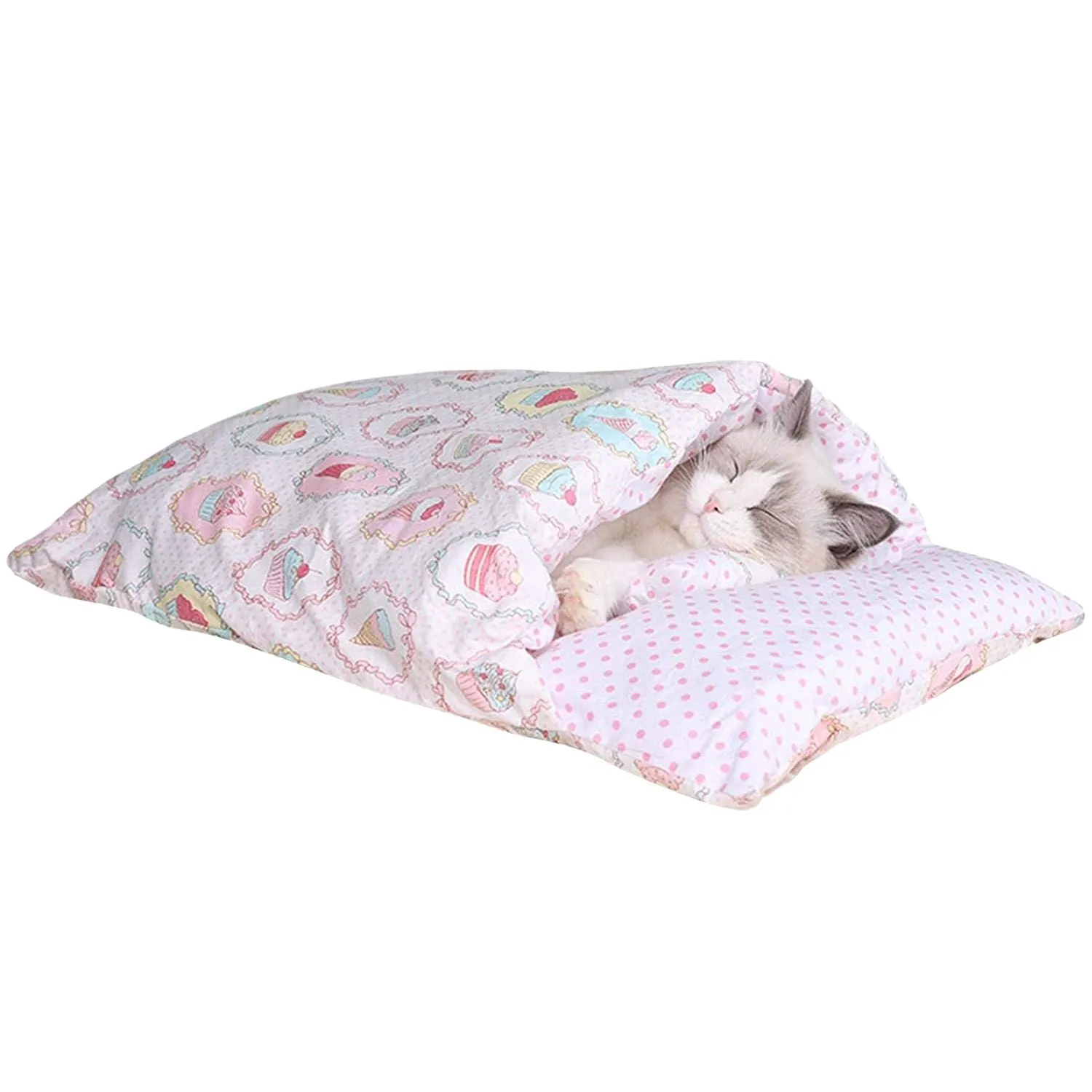 Cozy Pet Sleeping Bag with Pillow, Washable, Large - Floofi