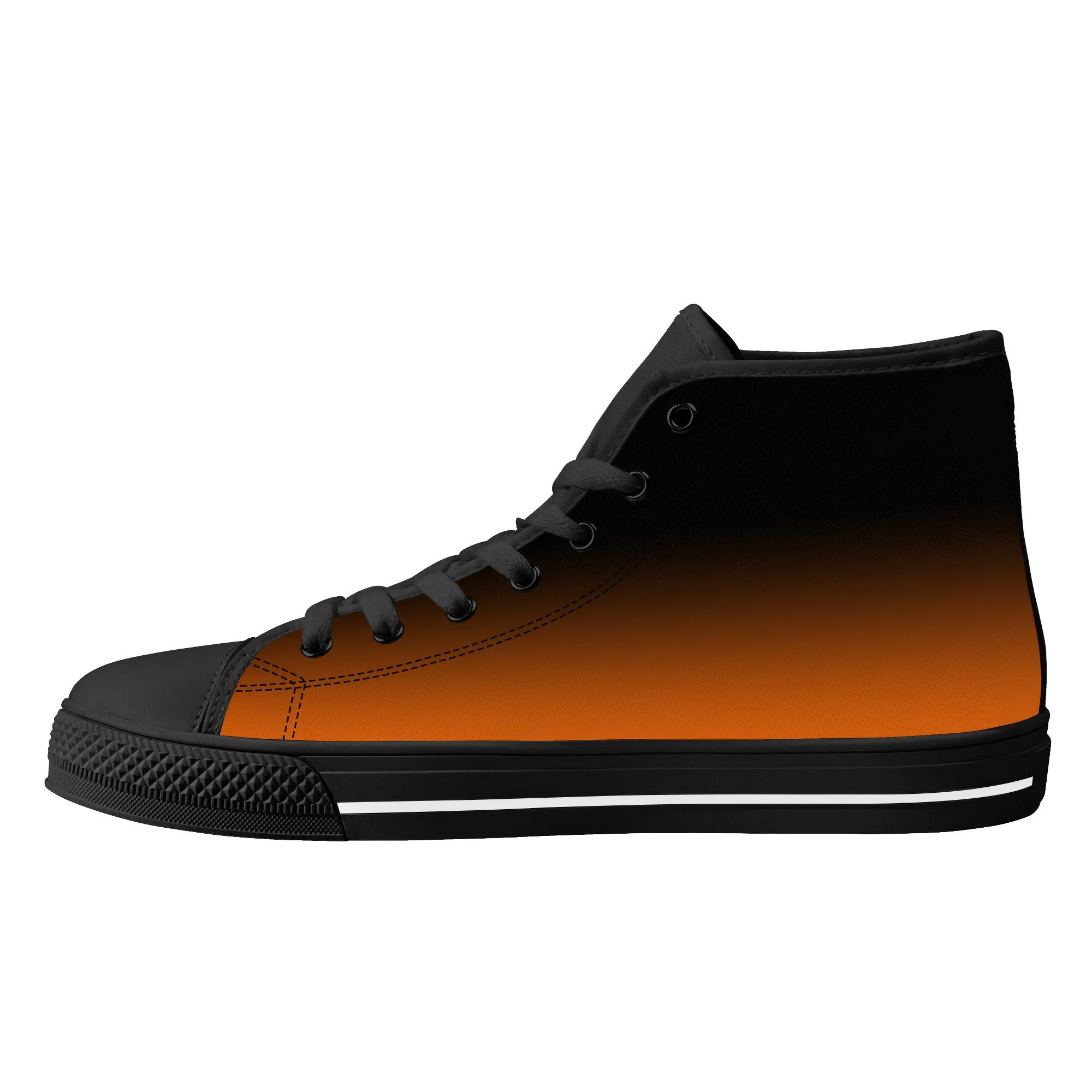 D25 High-Top Canvas Shoes - Black and Orange