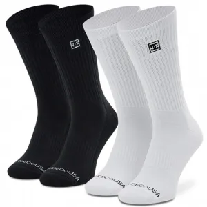 DC Shoes Mens 2 Pack Cotton Sports Cushioned Crew Socks - White