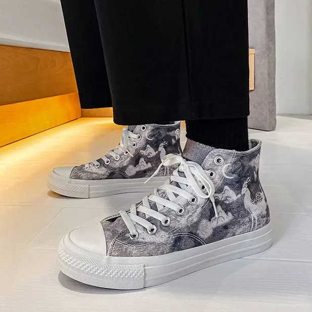 Deer Pattern Chinese Style Canvas Sports Shoes Sneaker