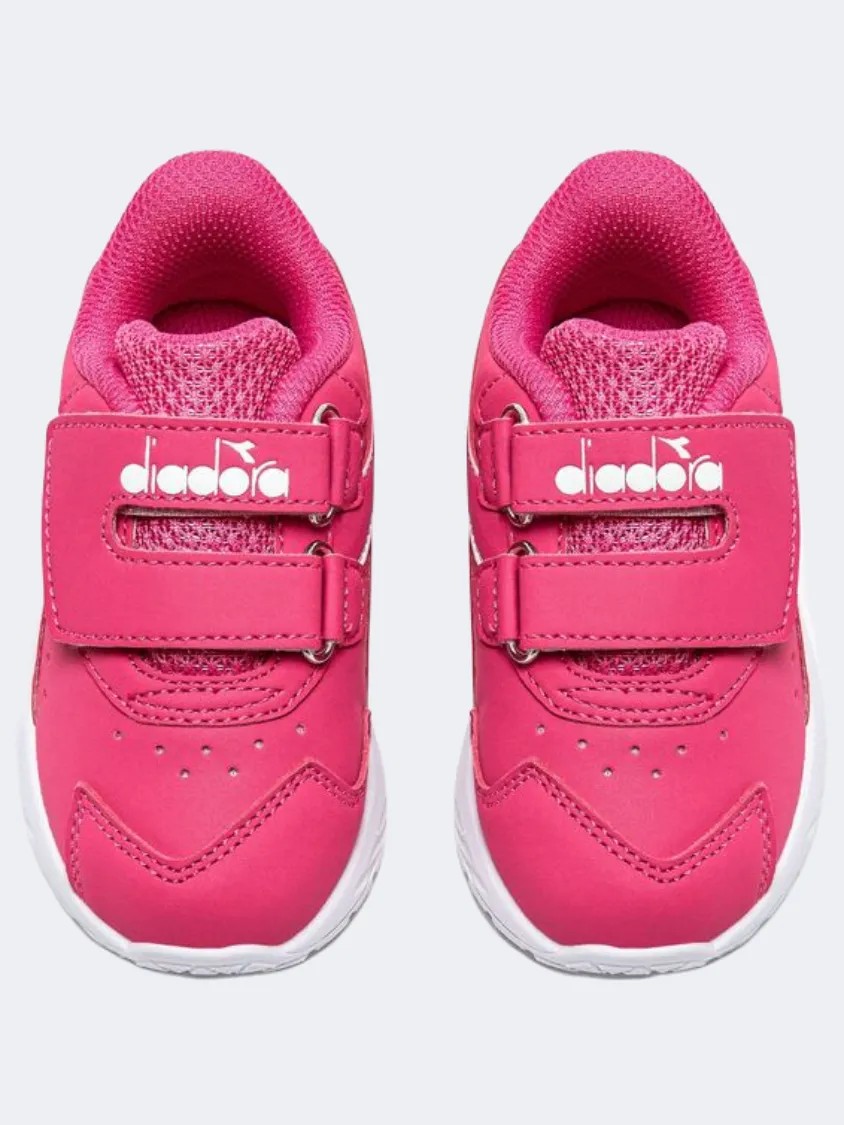 Diadora Falcon 4 Sl Infant-Girls Running Shoes Rasberry/White