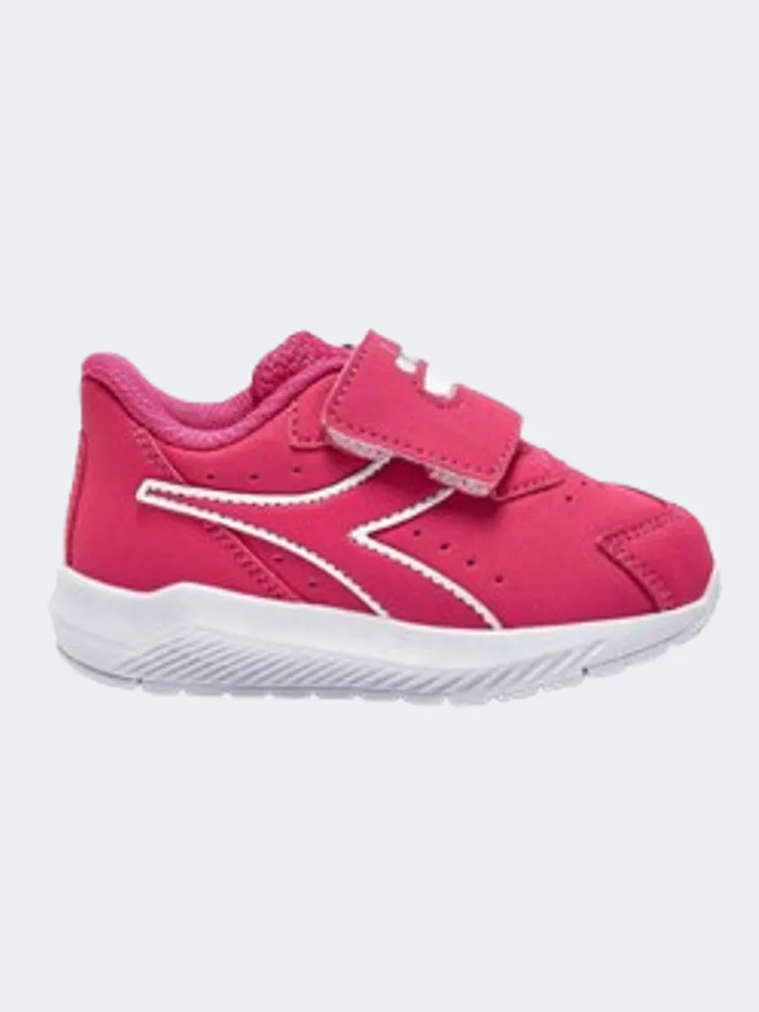 Diadora Falcon 4 Sl Infant-Girls Running Shoes Rasberry/White