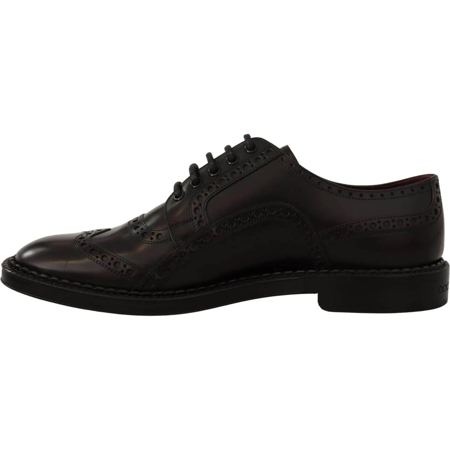 Dolce & Gabbana Elegant Purple Leather Derby Formal Shoes