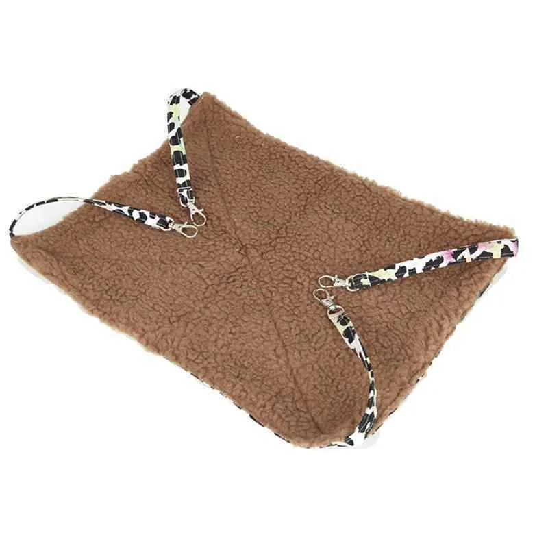 Double Sided Cat Hammock Fleece Hanging Cat Bed Cage Under Chair Cat Swing