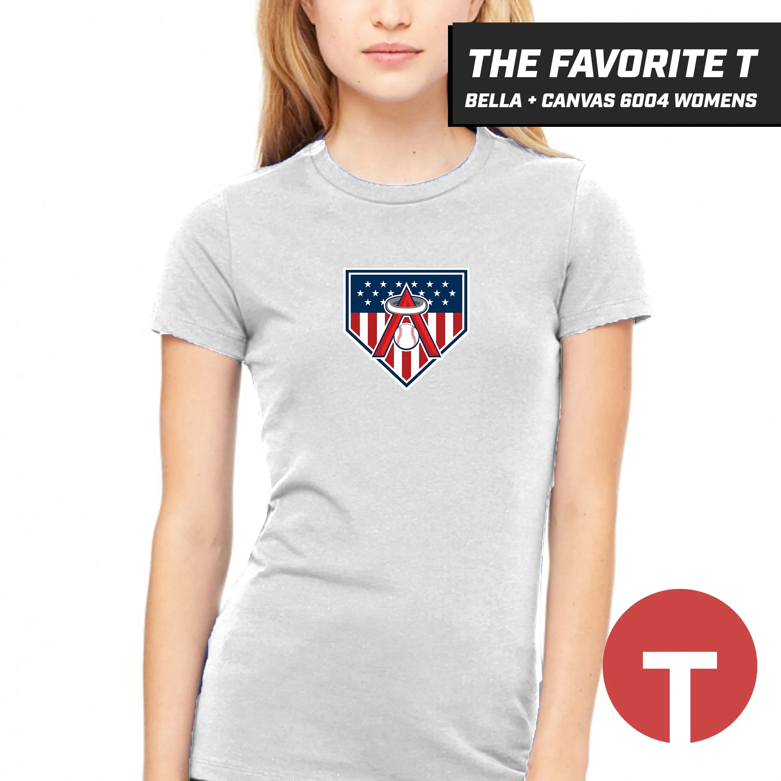 East Cobb Angels - LOGO 2 - Bella Canvas 6004 Womens "Favorite T"