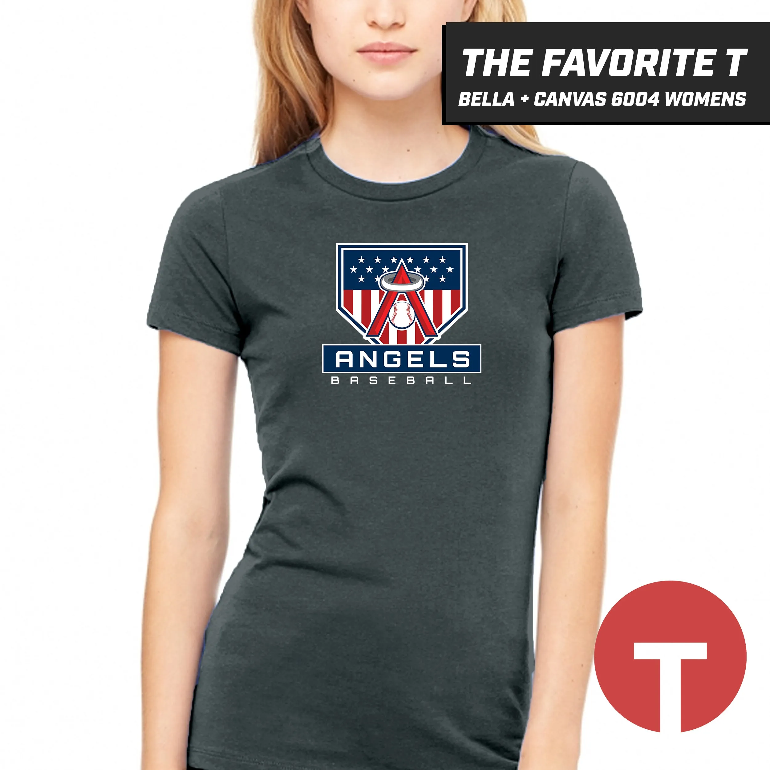 East Cobb Angels - LOGO 4 - Bella Canvas 6004 Womens "Favorite T"