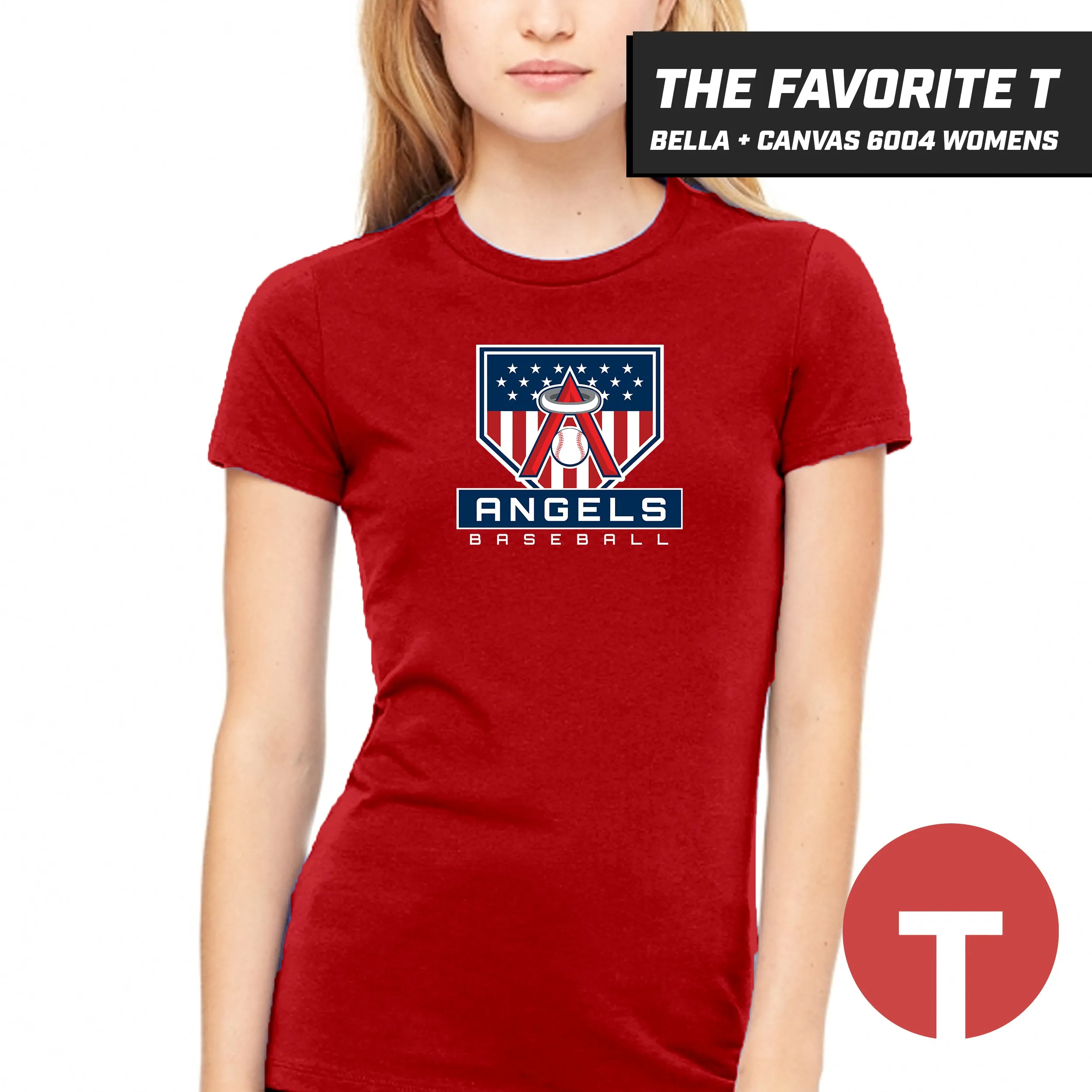 East Cobb Angels - LOGO 4 - Bella Canvas 6004 Womens "Favorite T"