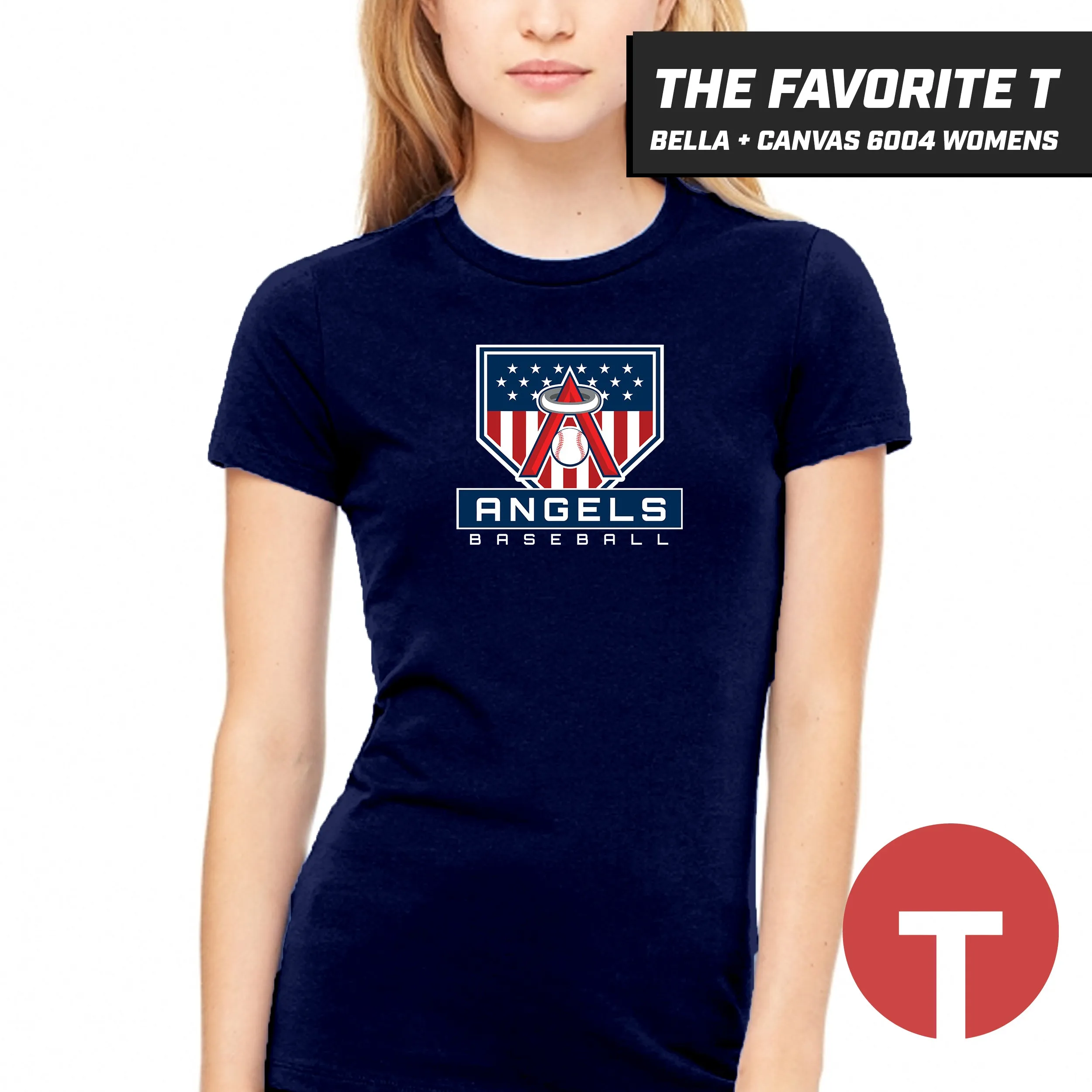 East Cobb Angels - LOGO 4 - Bella Canvas 6004 Womens "Favorite T"