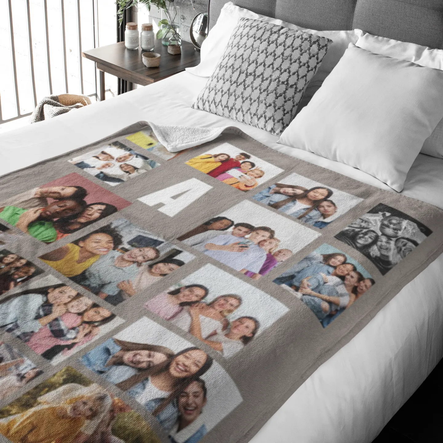 Eighteen Photos Gallery with Text Premium Fleece Photo Blanket