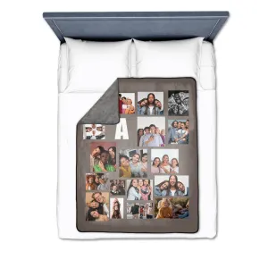 Eighteen Photos Gallery with Text Premium Fleece Photo Blanket