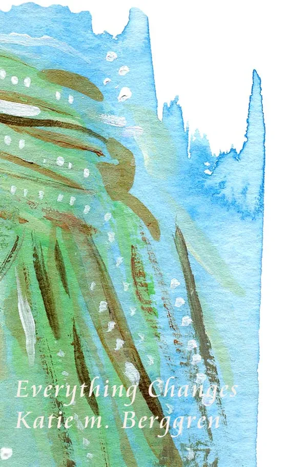 Everything Changes - abstract pregnant woman green art print