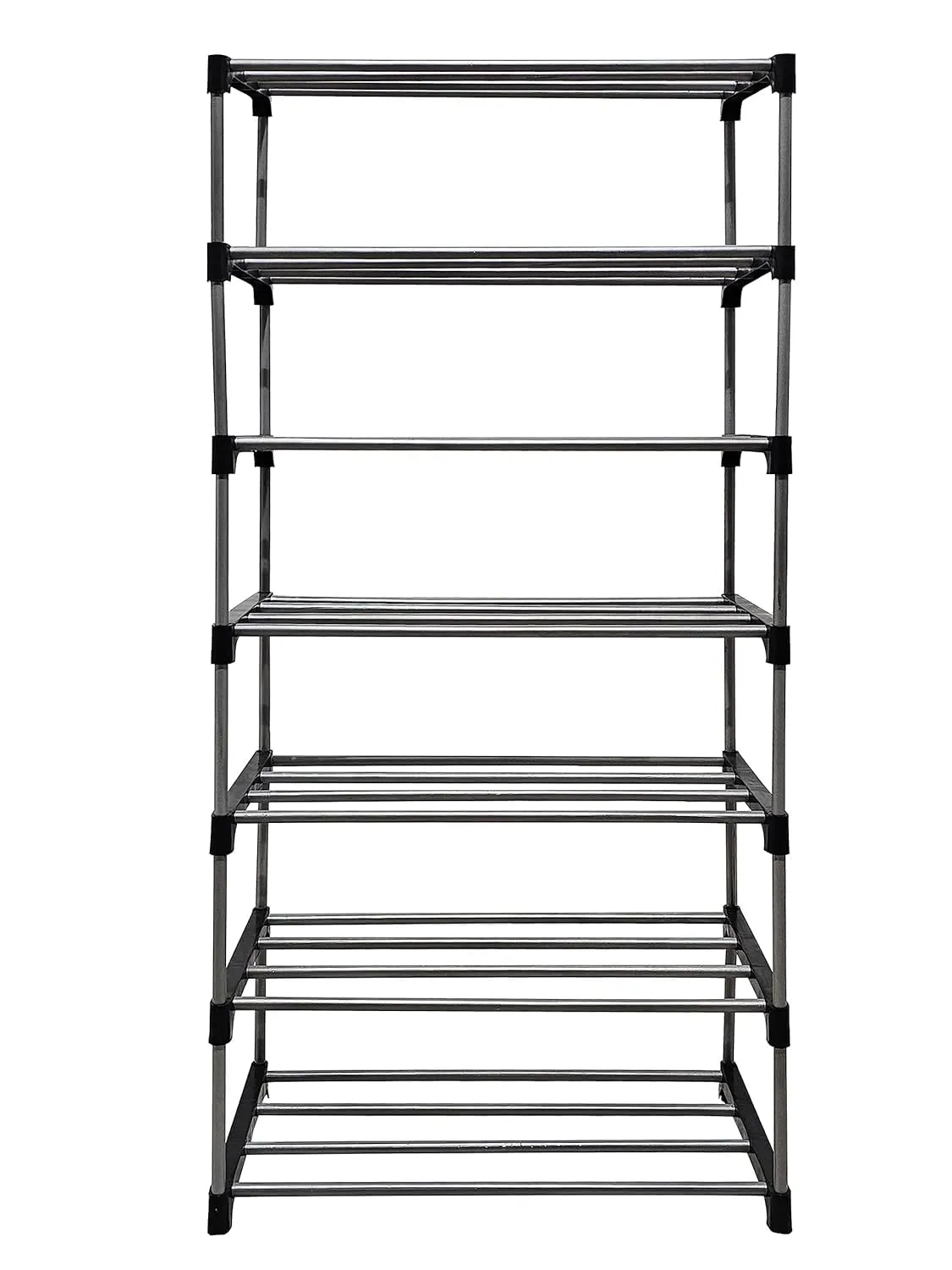 EXPOSURE 7 Layer Multipurpose Metal Pipes with Single Connector Collapsible Open Shoe Rack (7 RACKS)