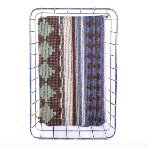 Fifth Season Canvas: Pat Mat for Wald MEDIUM 137 baskets ( White and Blue Wool Top / Brown Bottom)