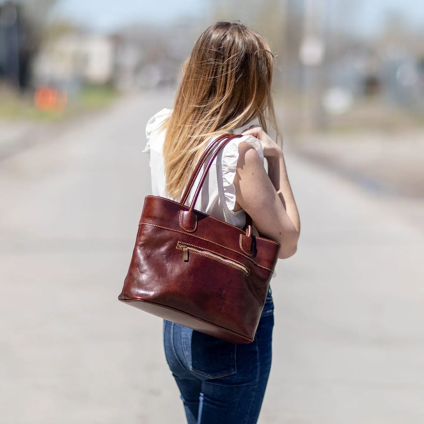 Floto Leather Napoli Shoulder Bag