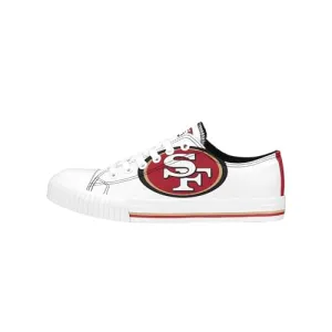 FOCO San Francisco 49ers NFL Womens Big Logo Low Top White Canvas Shoes - 10/XXL