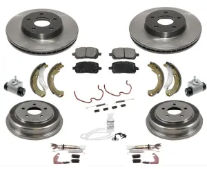 For 07-08 Cobalt 5 Lug Rotors Cars With Rear Drums Front Rotors Ceram Pads 12pc