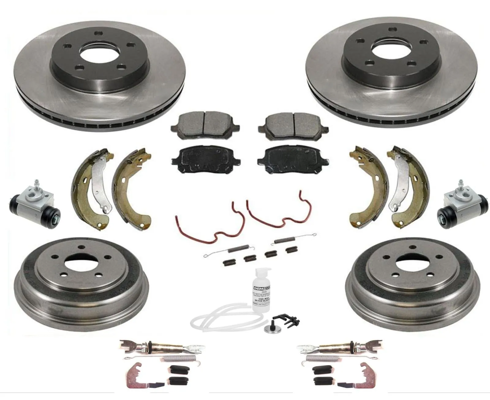 For 07-08 Cobalt 5 Lug Rotors Cars With Rear Drums Front Rotors Ceram Pads 12pc