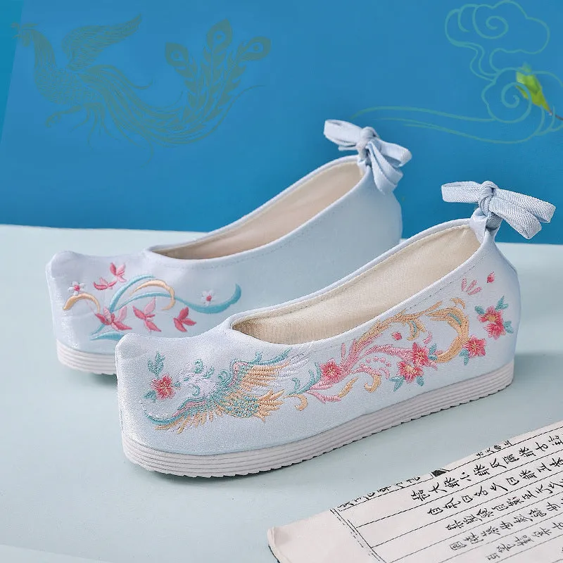 For Han Chinese Clothing Pearl Jacquard Antique Canvas Shoes