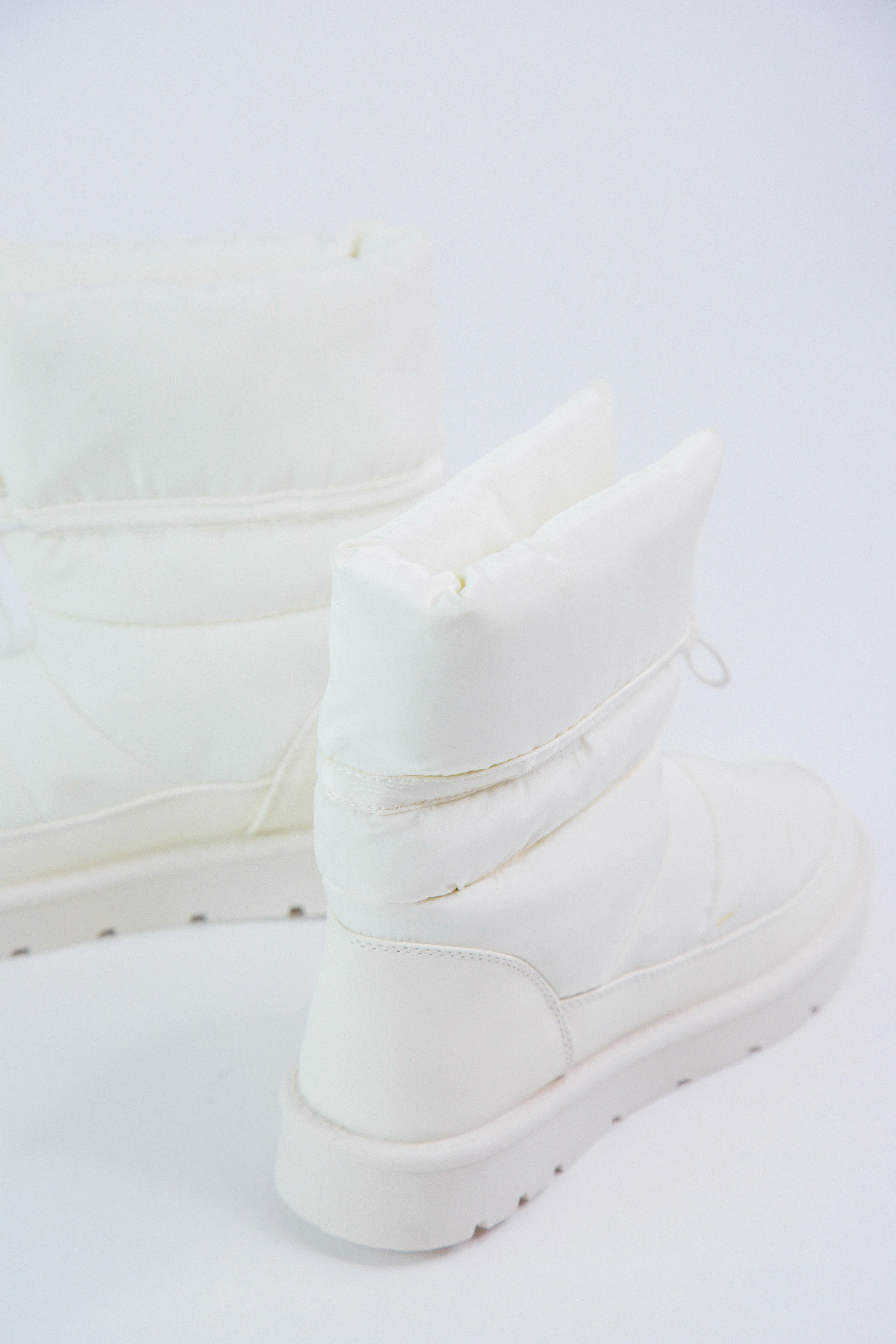 Frozen Puffer Boot, Ivory Nylon