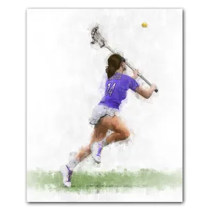 Girls Lacrosse Sports Print