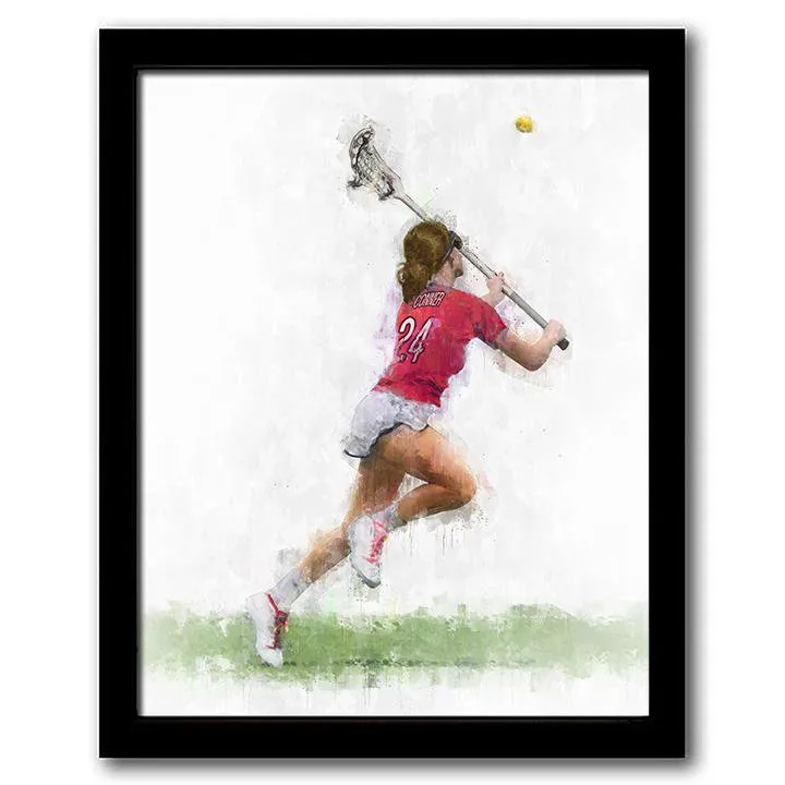 Girls Lacrosse Sports Print