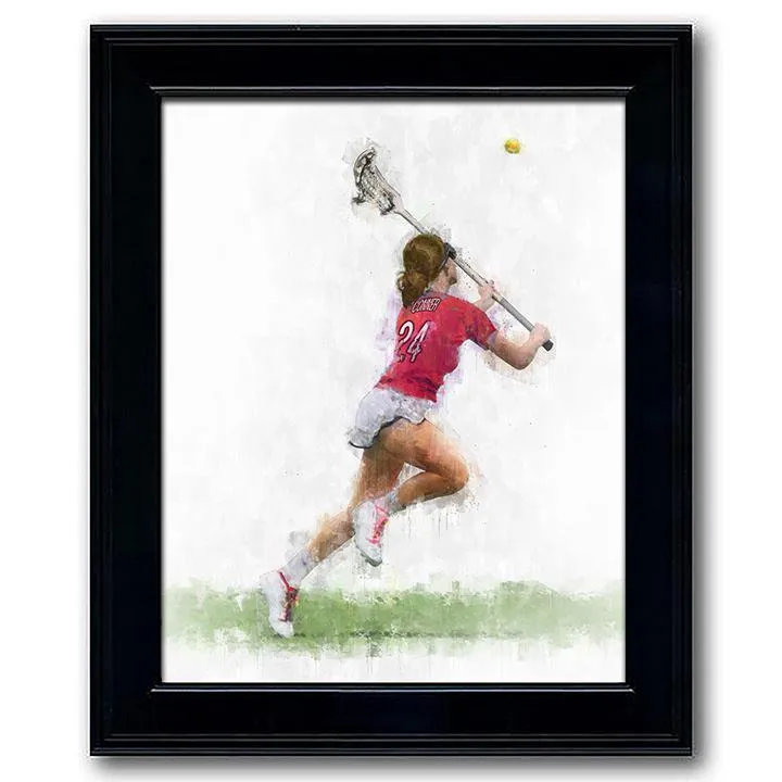 Girls Lacrosse Sports Print