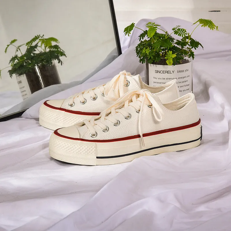 Glamorous Women's Star Platform Hight Increasing Canvas Shoes