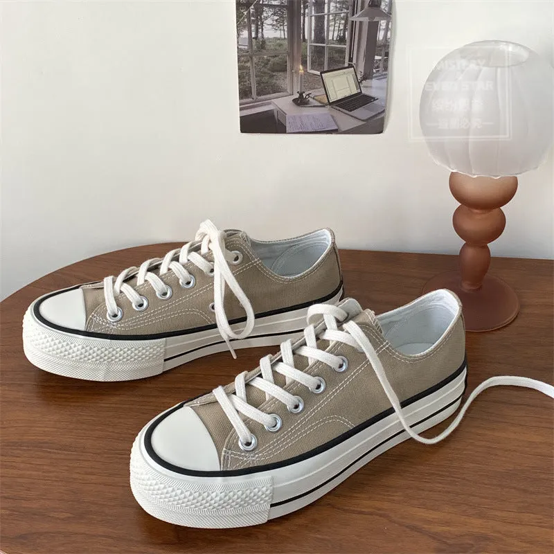 Glamorous Women's Star Platform Hight Increasing Canvas Shoes