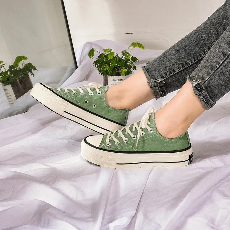 Glamorous Women's Star Platform Hight Increasing Canvas Shoes