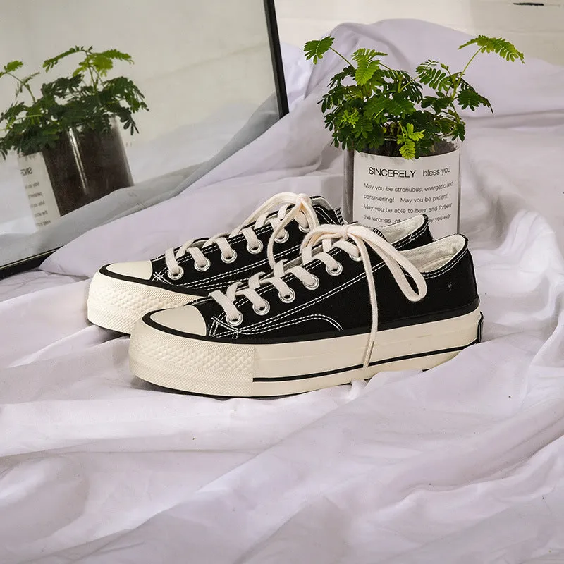 Glamorous Women's Star Platform Hight Increasing Canvas Shoes