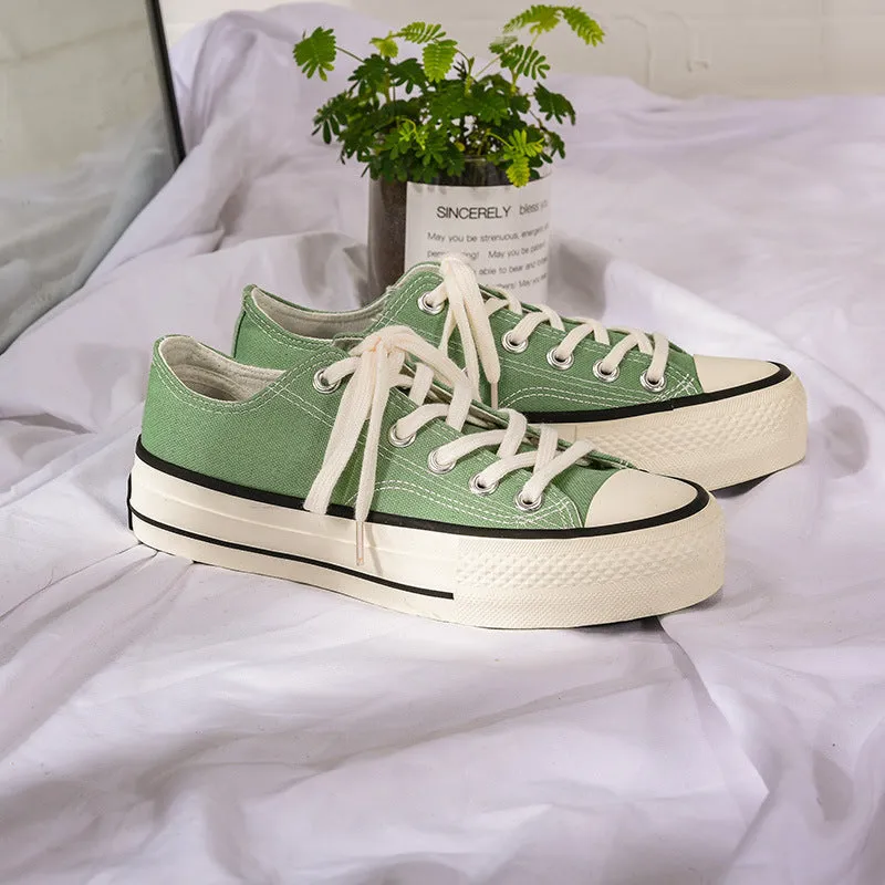 Glamorous Women's Star Platform Hight Increasing Canvas Shoes