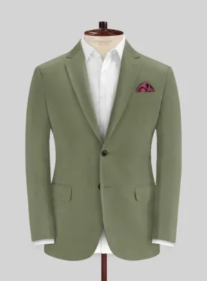 Green Feather Cotton Canvas Stretch Jacket