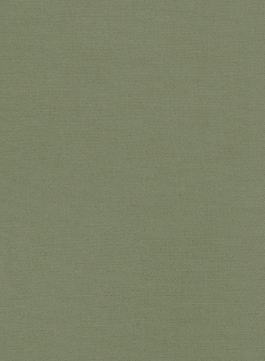 Green Feather Cotton Canvas Stretch Suit