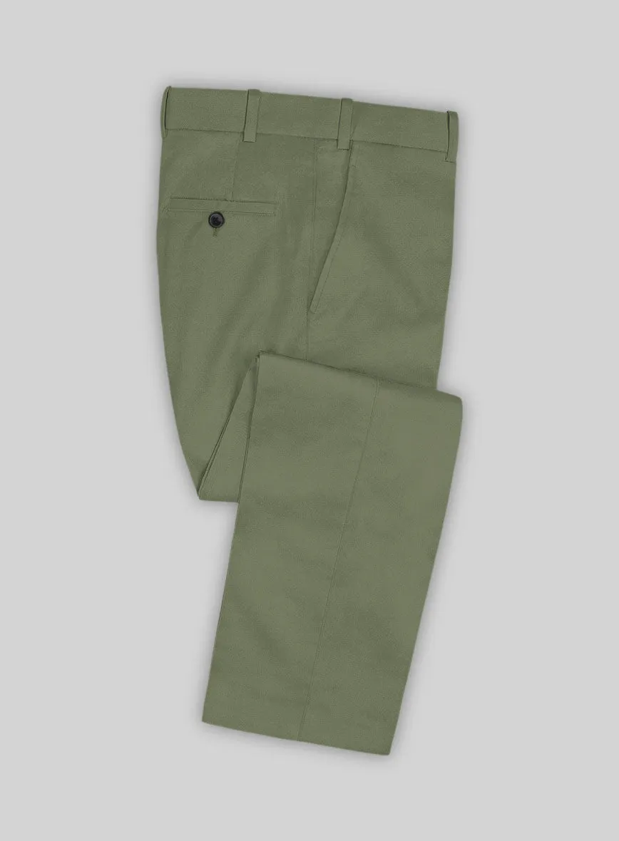 Green Feather Cotton Canvas Stretch Suit