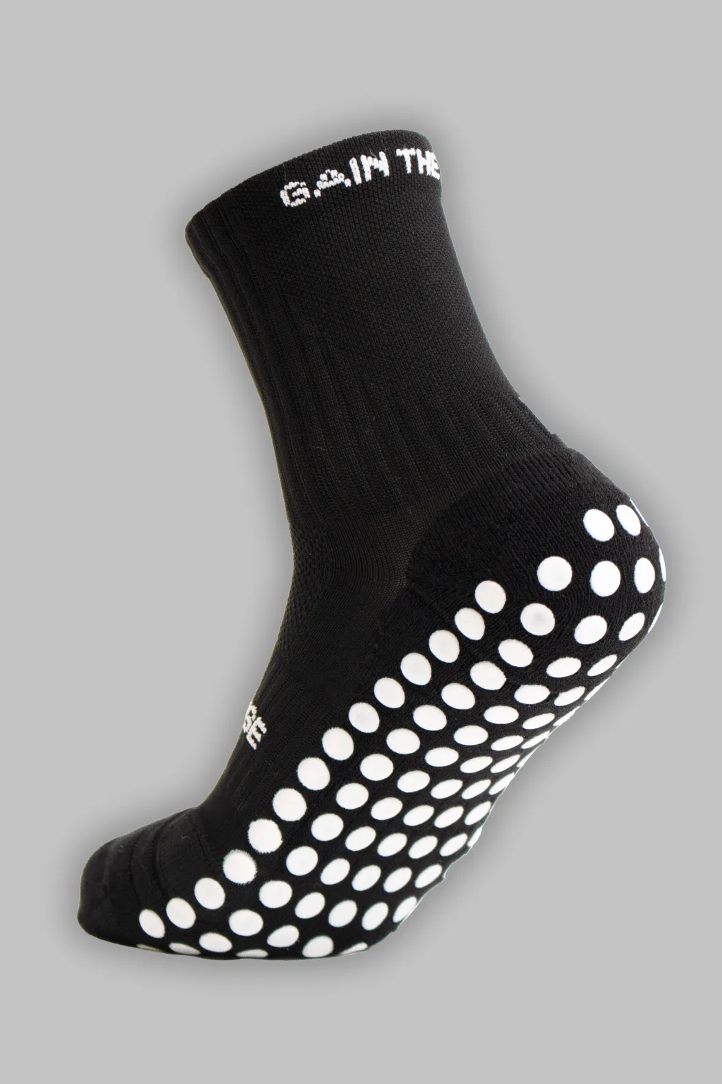 Grip Running Socks Quarter Length - Black