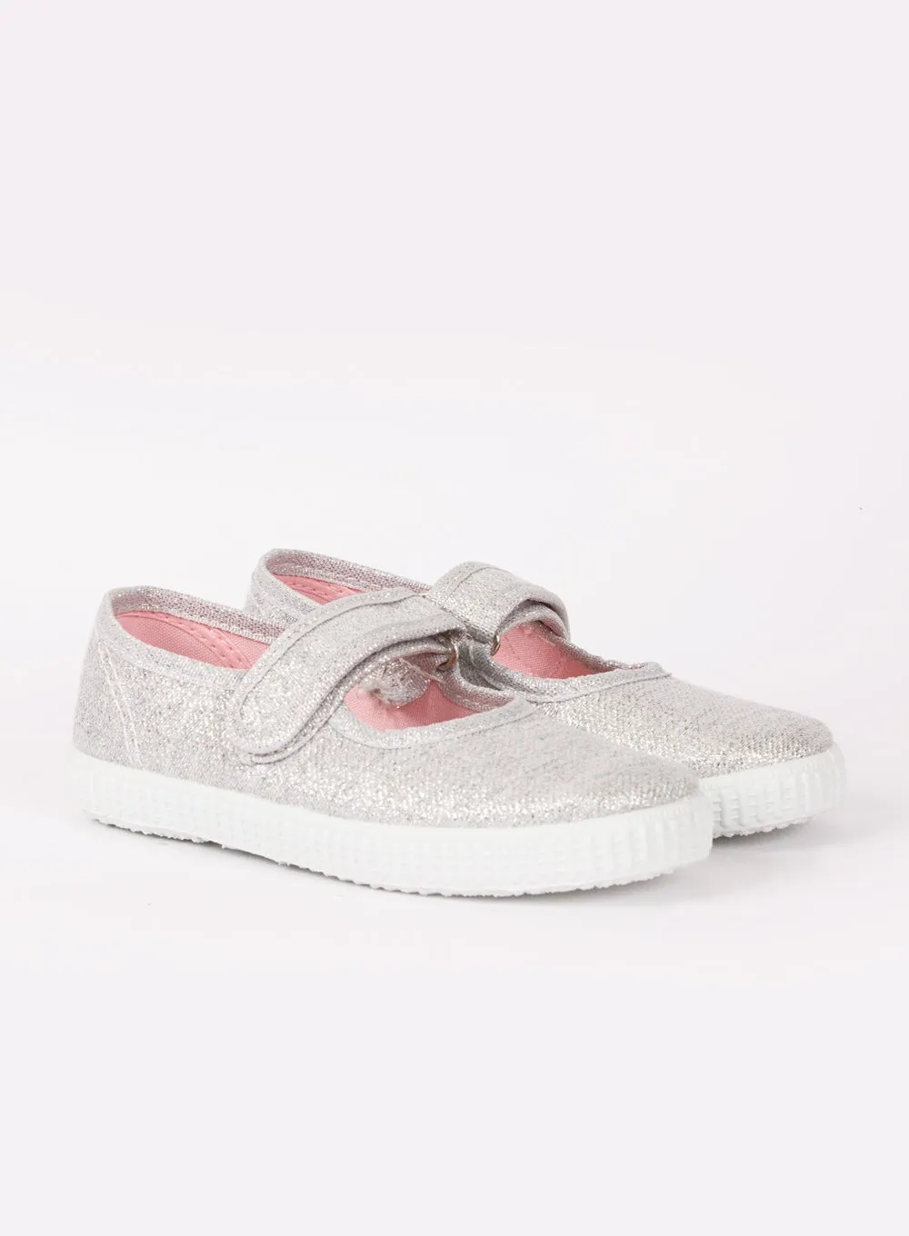 Hampton Canvas Martha Shoes in Silver