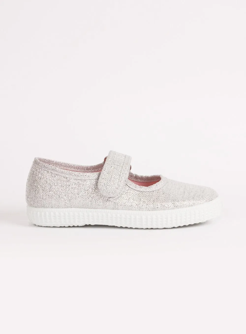 Hampton Canvas Martha Shoes in Silver